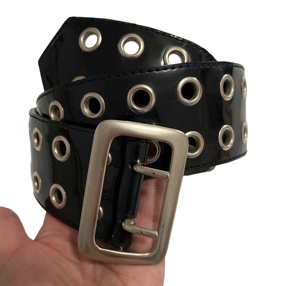 DKNY Black Belt with Silver Accents